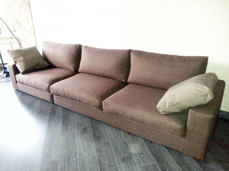 Перетяжка меблів - Великий диван (матеріал антикіт) 6